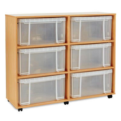 Really Useful Classroom Storage Unit - with 6x 48 Litre boxes - RUB048