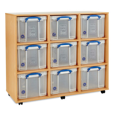 Really Useful Classroom Storage Unit - with 9x 35 Litre boxes - RUB035