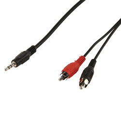 3.5mm Stereo Jack Plug to 2x Phono Plug (1.5m)