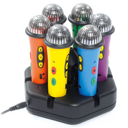 TTS Rainbow Easi-Speak Bundle - 6x Microphones & Docking Station