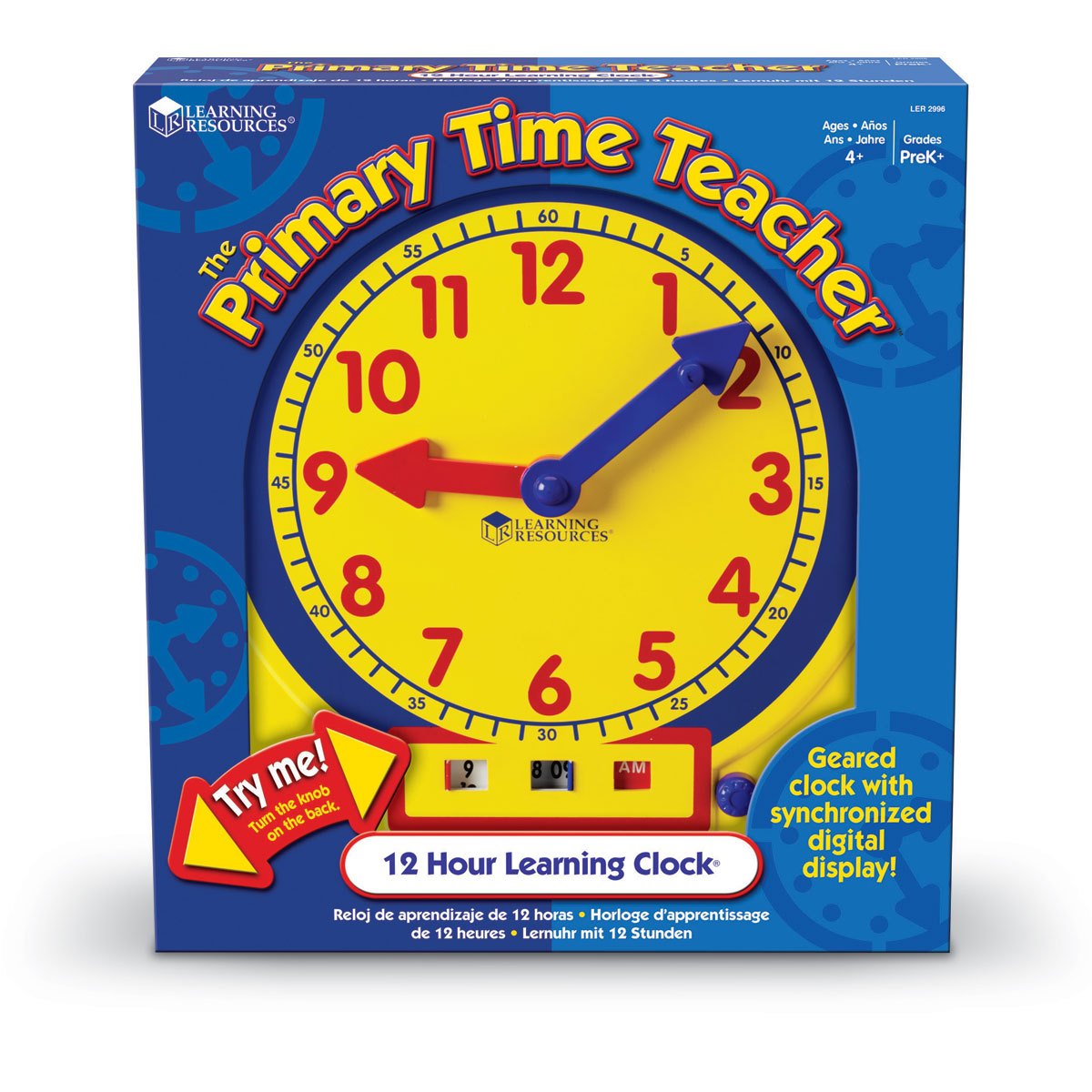 Buy Primary Time Geared Teacher Clock (12 Hour AM/PM) Analogue