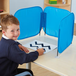 TTS Pop Up Concentration Desk Barrier - in Blue