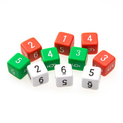 Invicta Number Dice - Assorted Colours (Set of 10)