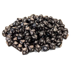 Invicta Ten Sided Number Dice 1-10 Tub - Set of 100