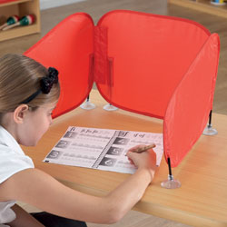 TTS Pop Up Concentration Desk Barrier - in Red