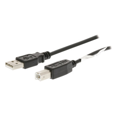 Spare/Replacement Cable for USB Charging & Headsets - USB A to B, Length 1.0m - USB-AB1