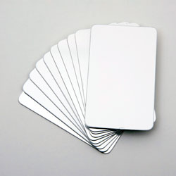Double Sided Plastic Mirrors Rounded Corners 85 x 53mm - Pack of 10