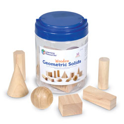 Wooden Geometric Solids - Set of 12 - by Learning Resources