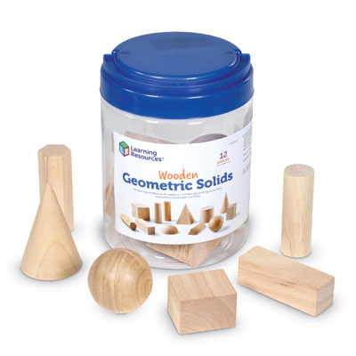 Wooden Geometric Solids - Set of 12 - by Learning Resources - LER0120