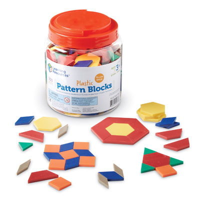 0.5cm Plastic Pattern Blocks - Set of 250 - by Learning Resources - LER0134