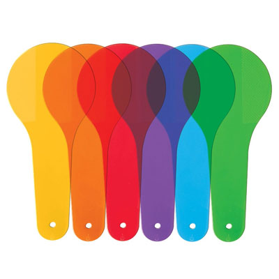 Primary Science Colour Paddles - Set of 18 (in 6 Colours) - by Learning Resources - LER0352