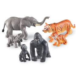 Jumbo Jungle Animals: Mommas and Babies - Set of 6 - by Learning Resources