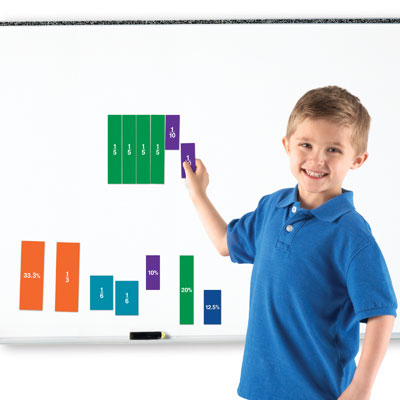 Double-Sided Magnetic Demonstration Rainbow Fraction Squares - by Learning Resources - LER1617