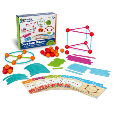 Dive into Shapes! A "Sea" and Build Geometry Set - Set of 129 Pieces - by Learning Resources - LER1773