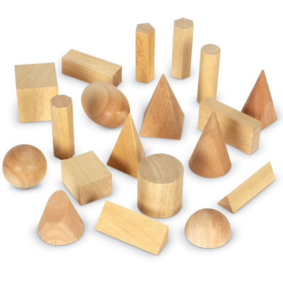 Wooden Geometric Solids - Set of 19 - by Learning Resources - LER4298