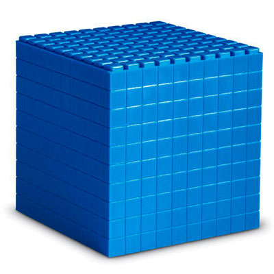 Interlocking Base 10 Plastic Thousand Cube  - by Learning Resources - LER6355