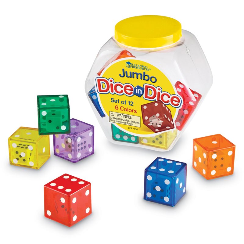 Jumbo Dice in Dice - Set of 12 - by Learning Resources - LER7699