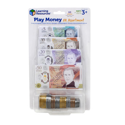 UK Play Money Assortment - Set of 60 Pieces - by Learning Resources - LSP2725-UK