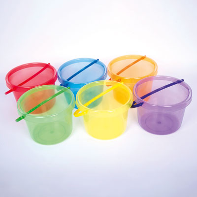 Translucent Colour Rainbow Bucket Set - Set of 6 - CD73101