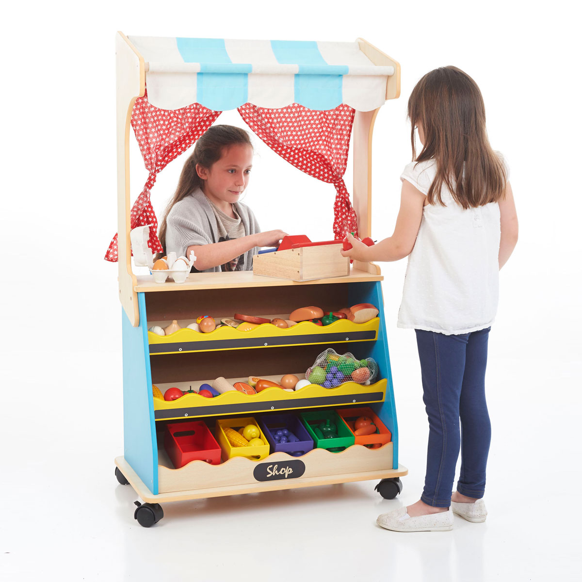 wooden play shop and theatre