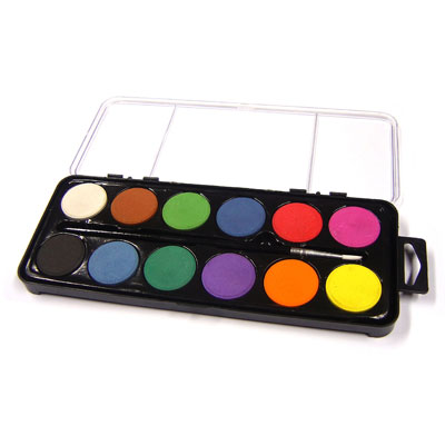 12 Disc Artist Watercolour Paint Set With Brush - MB-Z1004