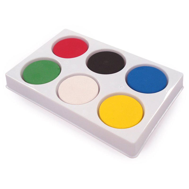 6 Well Palette with Watercolour Paint Blocks - Medium - MB-Z1019