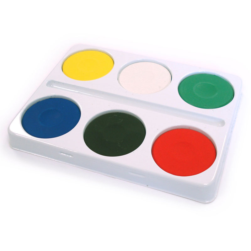 6 Well Palette with Watercolour Paint Blocks Large MBZ1021 Primary ICT