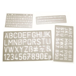 Lettering Stencils 5-30mm - Set of 4