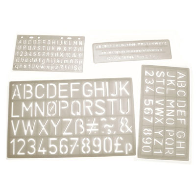 Lettering Stencils 5-30mm - Set of 4 - MB4001-4