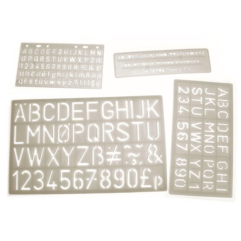 Lettering Stencils 5-30mm - Set of 4 - MB4001-4