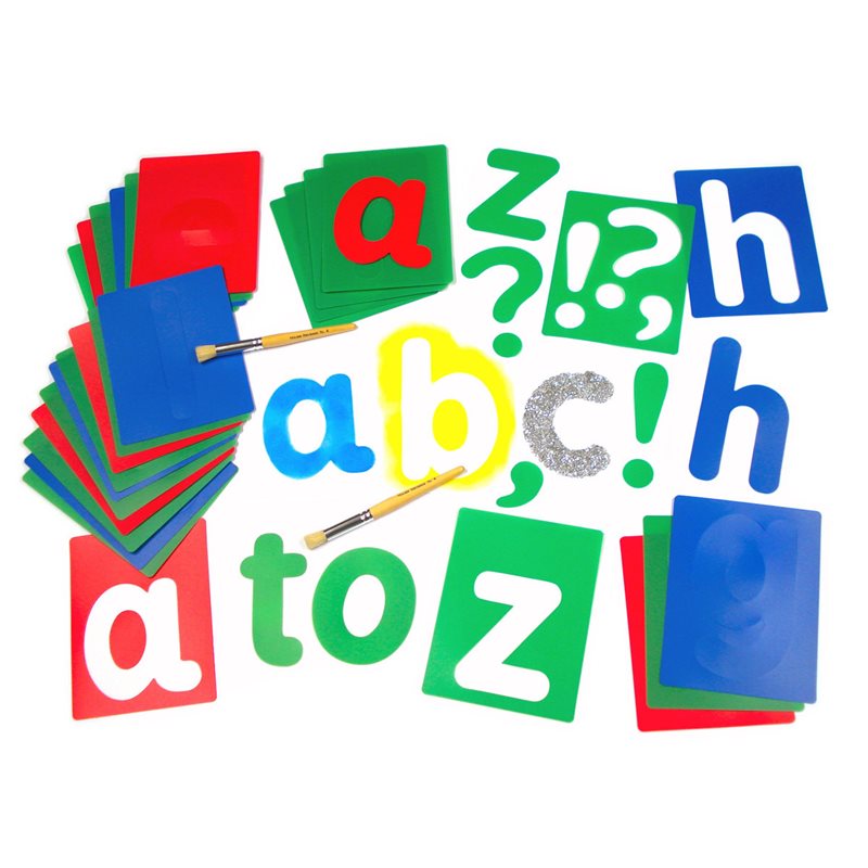 XL Washable Lower Case Letter Stencils - Set of 27 - MB4008-27
