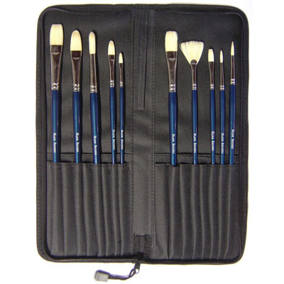 Oil Painting Brush Set with Case - Set of 10 - MB560-10