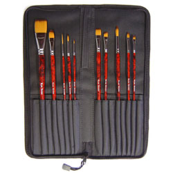 Acrylic Painting Brush Set with Case - Set of 10