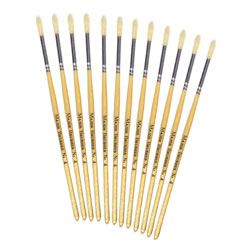 Hog Short Brushes: Round Tip, Size 4 - Pack of 10