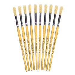 Hog Short Brushes: Round Tip, Size 10 - Pack of 10