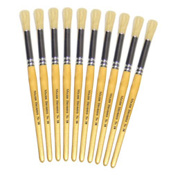 Hog Short Brushes: Round Tip, Size 14 - Pack of 10