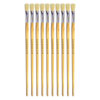 Hog Long Brushes: Flat Tip, Size 10 - Pack of 10