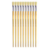 Hog Long Brushes: Flat Tip, Size 10 - Pack of 10