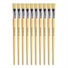 Hog Long Brushes: Flat Tip, Size 16 - Pack of 10