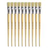 Hog Long Brushes: Flat Tip, Size 18 - Pack of 10