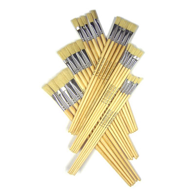 Hog Long Brushes: Flat Tip Mixed Set - Set of 60 - MB563-60