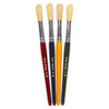 Hog Short Coloured Brushes: Round Tip, Size 18 - Set of 4