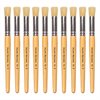 Hog Short Brushes: Flat Stencil Tip, Size 4 - Pack of 10