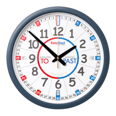 EasyRead Time Teacher Classroom Wall Clock - Past & To - 35cm Diameter - ERCC-EN