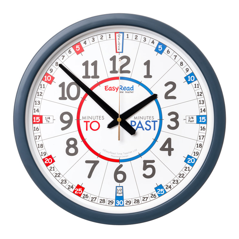 EasyRead Time Teacher Classroom Wall Clock - Past & To - 35cm Diameter - ERCC-EN