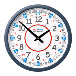 EasyRead Time Teacher Classroom Wall Clock - 24 Hour - 35cm Diameter