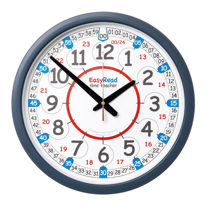 EasyRead Time Teacher Classroom Wall Clock - 24 Hour - 35cm Diameter - ERCC-DIG