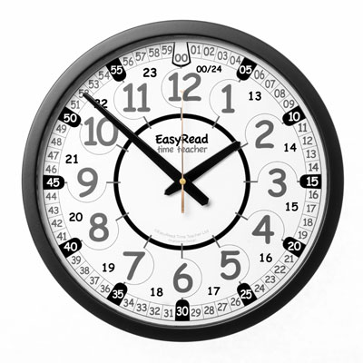 EasyRead Time Teacher Playground Clock - 24 Hour - 36cm Diameter - ERPG-24