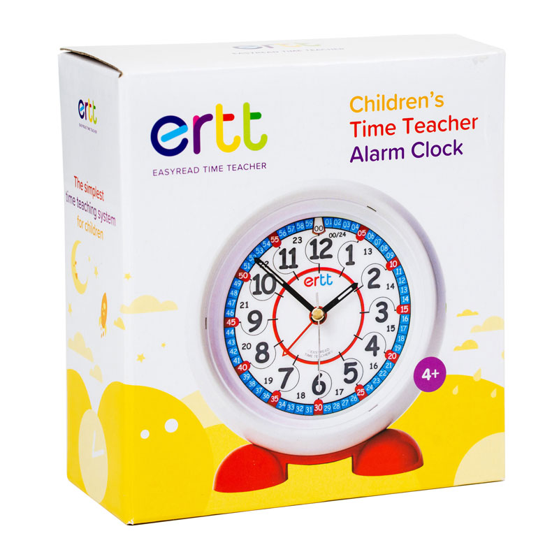 Easy Read Time Teacher Alarm Clock Red & Blue Face 24 Hour ERACRB