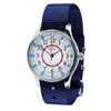 EasyRead Time Teacher Waterproof Wrist Watch - Red & Blue Face - 24 Hour - Navy Strap